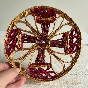 Vintage Single Woven Trivet Hot Plate Coaster